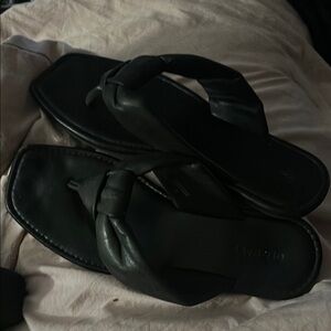 Black Leather Sandals